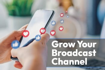 Broadcast channel prompts for social media community growth