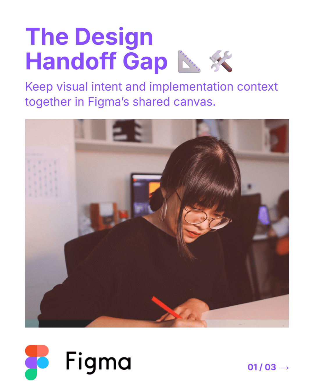 Figma carousel slide 1: The Design Handoff Gap