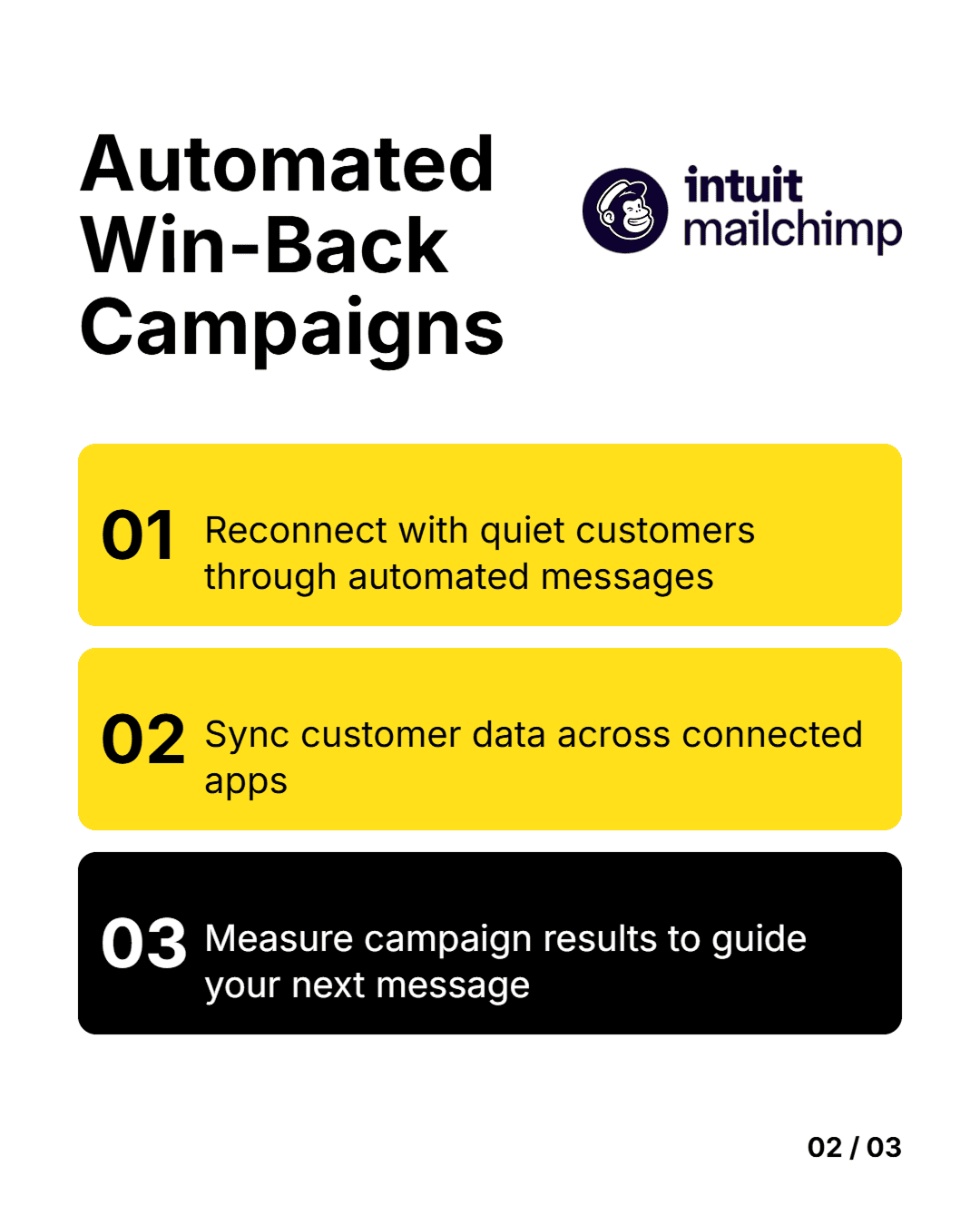 Mailchimp carousel slide 2: Automated Win-Back Campaigns