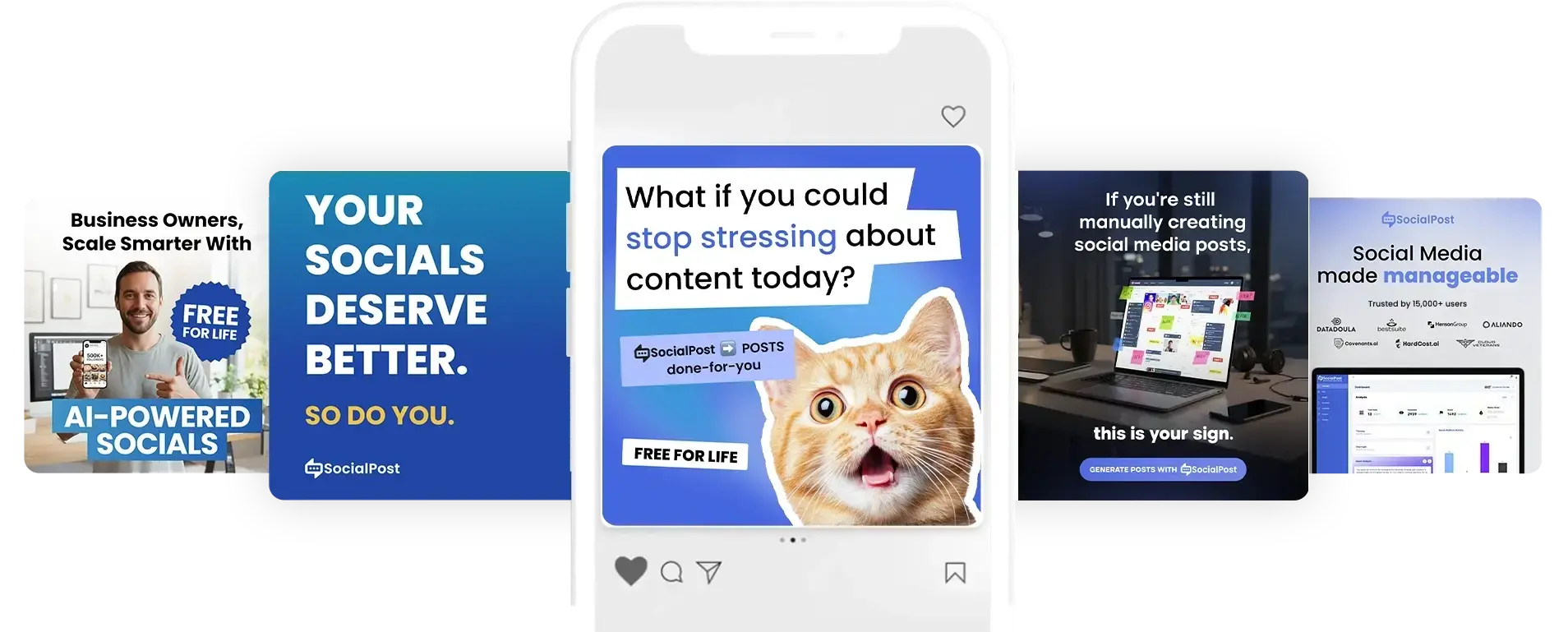 SocialPost.ai on-brand social media posts, trusted by 15,000+ users SocialPost.ai on-brand social media posts, trusted by 15,000+ users